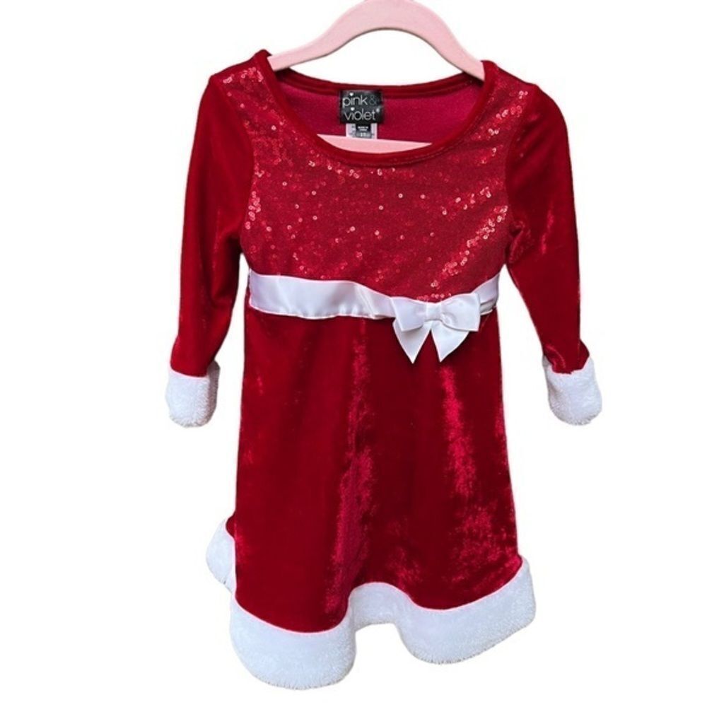 Pink & Violet Sequined Dress Girls Christmas Dress 2T.